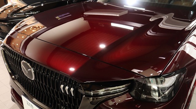 コーティング施工後の美しく仕上がったボンネット