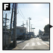 Y字路を左折