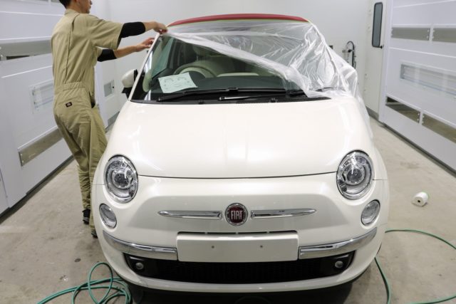 フィアット500C カーコーティング 下地処理 施工完了