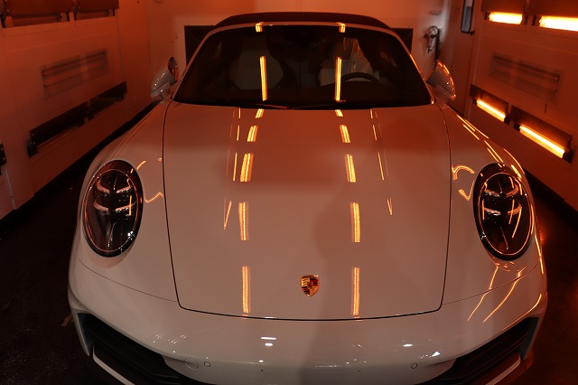 ポルシェ911カブリオレ カーコーティング 遠赤ブース