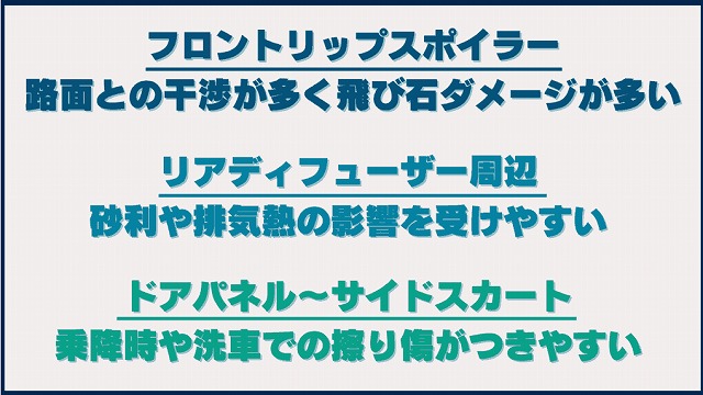 ウラカンやアヴェンタドールなどに最適な施工箇所
