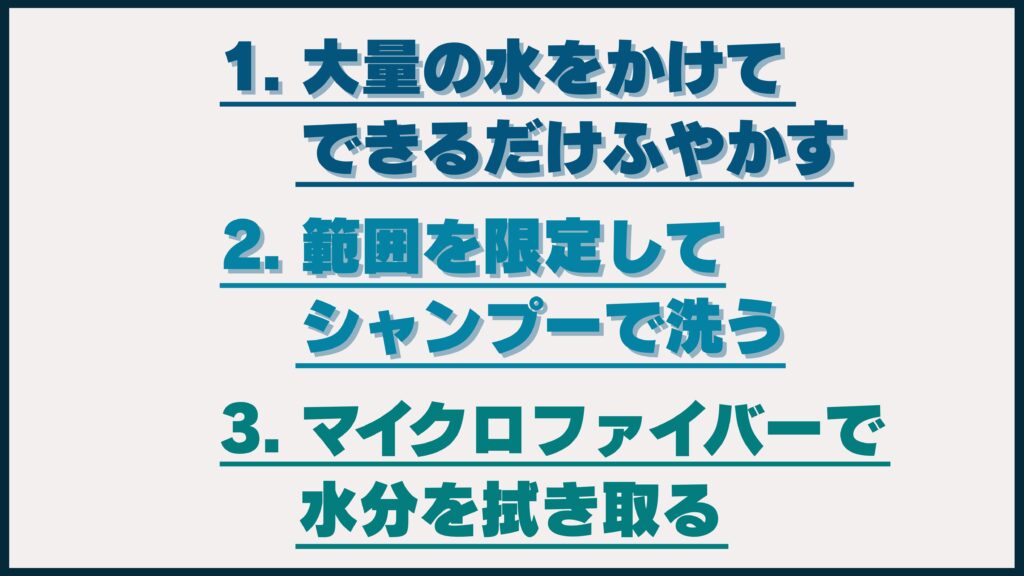 車に付いた虫の取り方について解説するイメージ