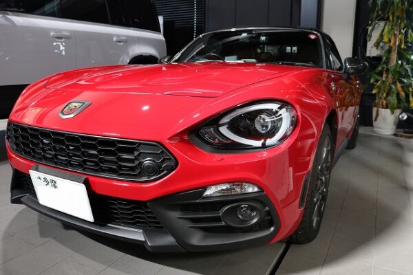 アバルト124スパイダーにガラスコーティングを施工