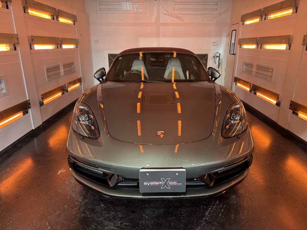 ポルシェ718ボクスターGTSにプロテクションフィルム施工