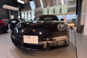 ポルシェにカーボンプロテクションフィルムの部分施工