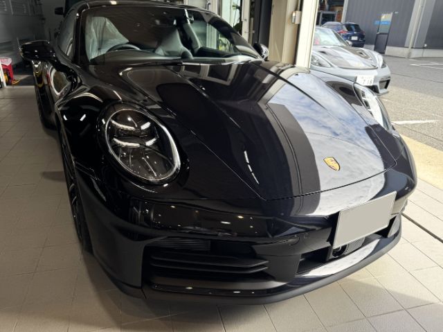 ポルシェ911カレラSにプロテクションフィルムを施工　完成　正面左