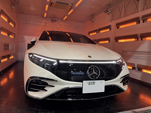 メルセデスベンツEQS450+　遠赤外線熱乾燥中　八千代市