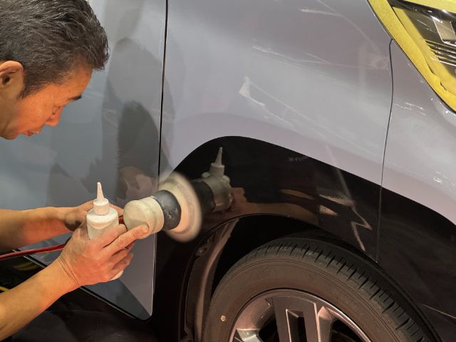 三菱 デリカミニ　研磨作業中　成田市