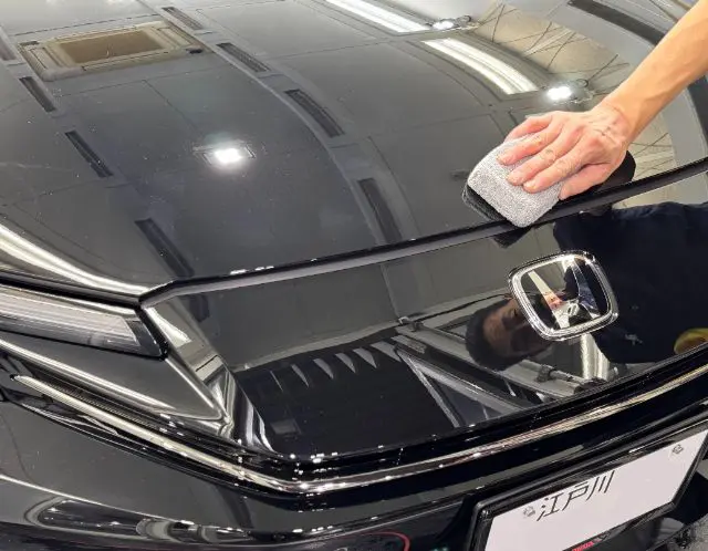 011 - トータルカービューティIIC ホンダ プレリュード コーティング剤塗布中の様子 江戸川区