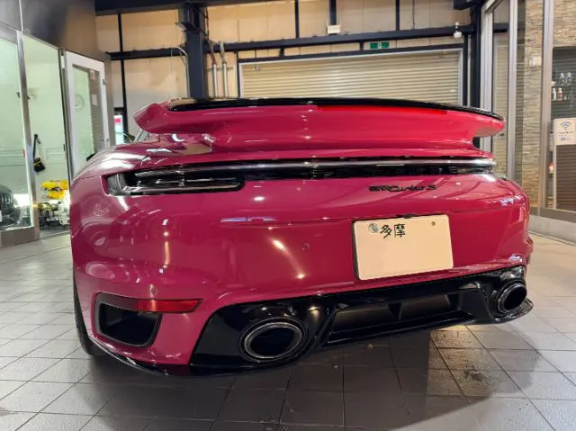 完成 14 - トータルカービューティIIC ポルシェ 911ターボS プロテクションフィルム施工後 完成写真 立川市