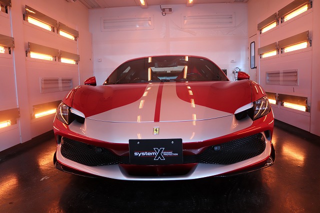 フェラーリ296GTSにカーコーティング施工 遠赤jpg