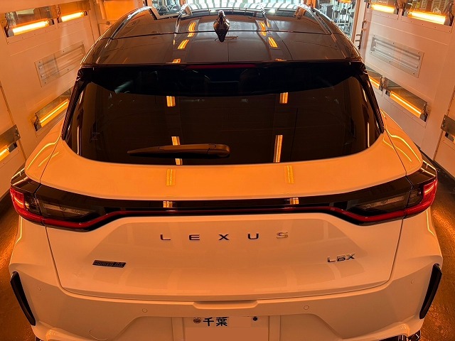 レクサスLBX MORIZO RR カーコーティング施工後 遠赤ブース
