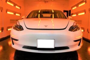 テスラモデル３にカーコーティング施工。東京都新宿区よりお越しの新車に【System X】
