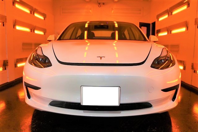 テスラモデル３にカーコーティング施工。東京都新宿区よりお越しの新車に【System X】