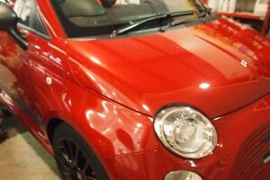 アバルト500に断熱フィルムフロントセットドアエッジガード＋ドアノブガード 施工完了