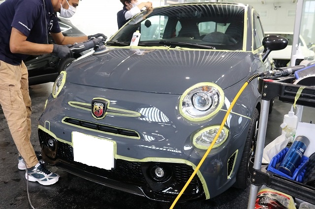 アバルト595 カーコーティング 下地処理