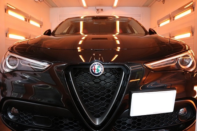 アルファロメオステルヴィオ カーコーティング 遠赤ブース