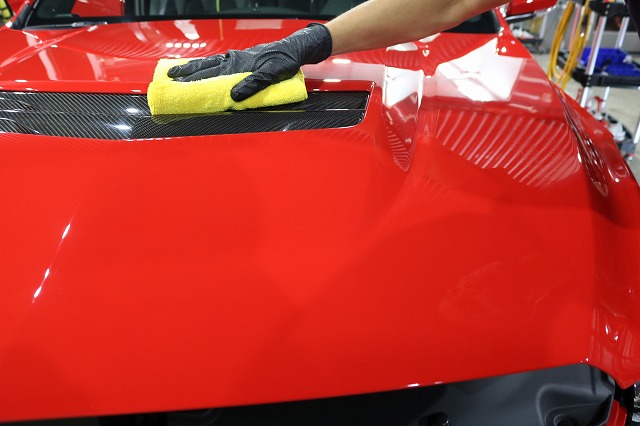 キャデラックATS カーコーティング 施工中2