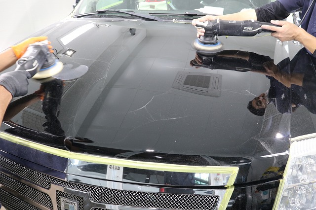 キャデラックエスカレード セラミックコーティング 下地処理3 - トータルカービューティIIC キャデラックエスカレード セラミックコーティング 下地処理3