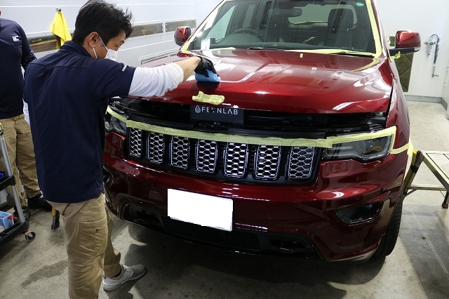 ジープチェロキー カーコーティング 施工中2