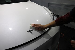 ステラモデルY カーコーティング 施工中