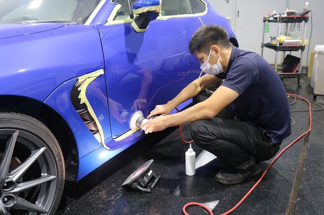 スバルBRZ カーコーティング施工中2