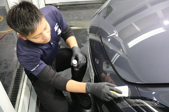 テスラ モデル3 カーコーティング 施工中