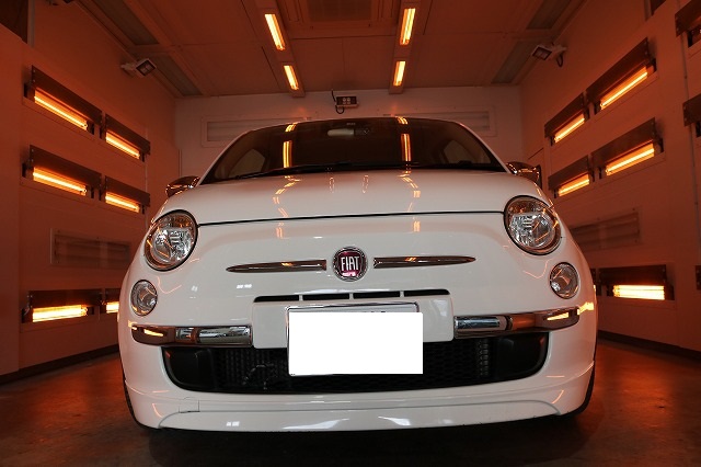 フィアット500 カーコーティング 遠赤ブース - トータルカービューティIIC フィアット500 カーコーティング 遠赤ブース