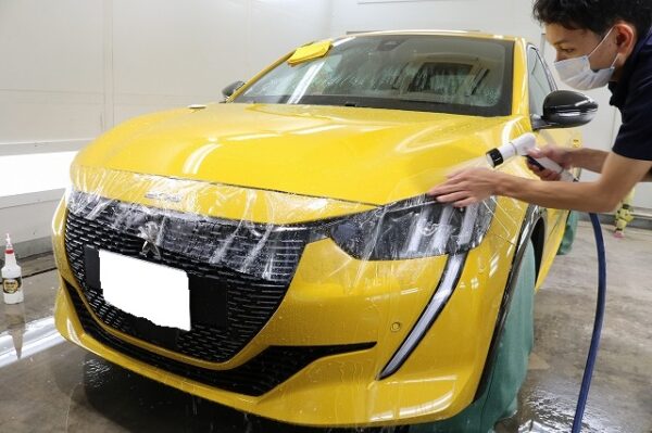 プジョー PPF 施工中1
