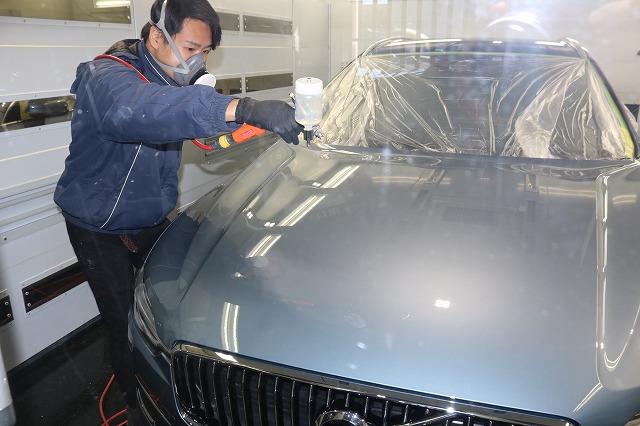 ボルボXC60 カーコーティング 施工中