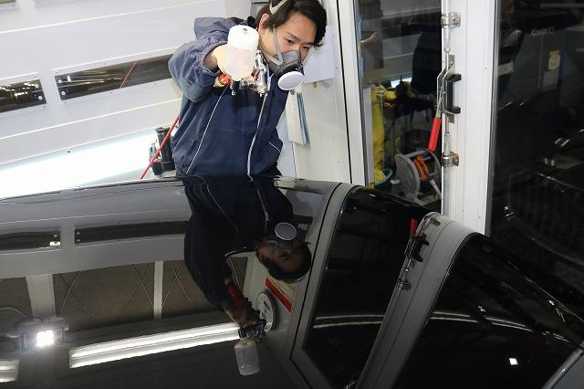 ボルボXC90 カーコーティング 施工中