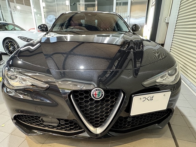 アルファロメオ ジュリア　つくば市　セラミックコーティング施工後　完成写真