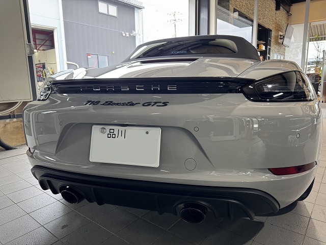 ポルシェ 718ボクスターGTS　プロテクションフィルム施工後　完成写真　中央区