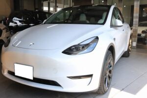 東京都足立区のテスラモデルYにカーコーティングを施工　Gガードコーティング