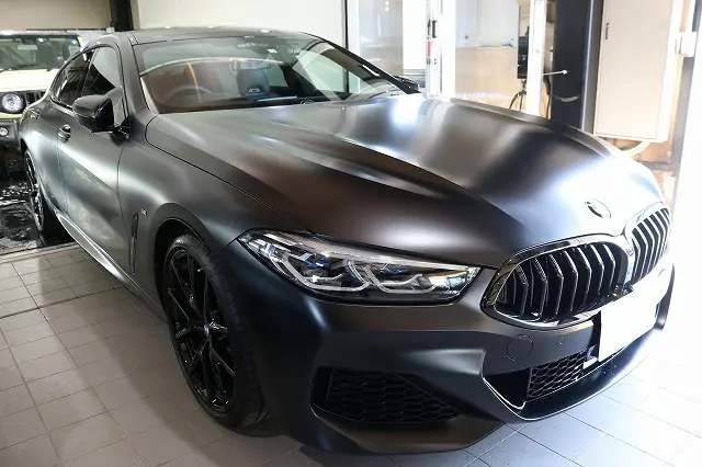 tkymrwk0310☆オーダー塗装　マットブラックXメッキリム☆ BMW840iにマット塗装に最適なカーコーティング施工！東京都江東区より