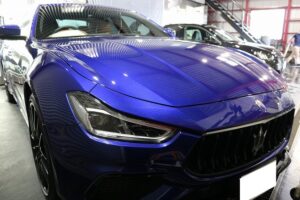 マセラティギブリに小傷が消えるコーティング！ファインラボヒールプラスの施工をさせて頂きました★東京都文京区よりご来店