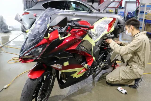 東京都大田区よりご来店 新車Kawasakiニンジャ1000にバイクコーティング セラミックプロ9H5層