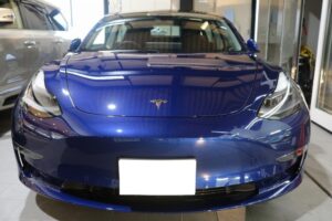 テスラモデル3に美しさを保つカーコーティング施工　東京都より