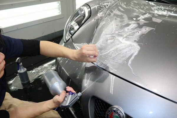 アルファロメオ4Cスパイダーにプロテクションフィルムの施工 - トータルカービューティIIC アルファロメオ4Cスパイダーにプロテクションフィルムの施工