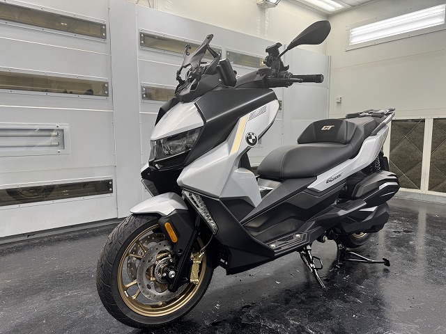 BMW C400GTにバイクコーティング　東京都昭島市　【SystemXMaxG+】