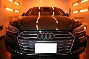 アウディA5に新車のような輝きを取り戻すカーコーティング施工。千葉県成田市よりご来店