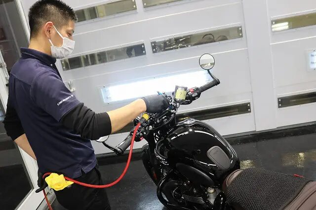 トライアンフ.ボンネビルT120にバイクコーティング　千葉県船橋市