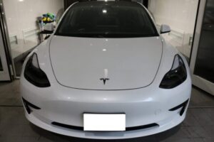 テスラモデル3に最高峰、セラミックプロ9Ｈコーティングを施工しました。東京都からのご来店です。