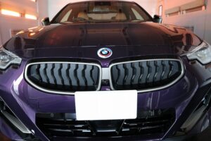 紫のBMW240iにカーコーティング施工。東京都江東区よりお越しのお車に【G.Guard】