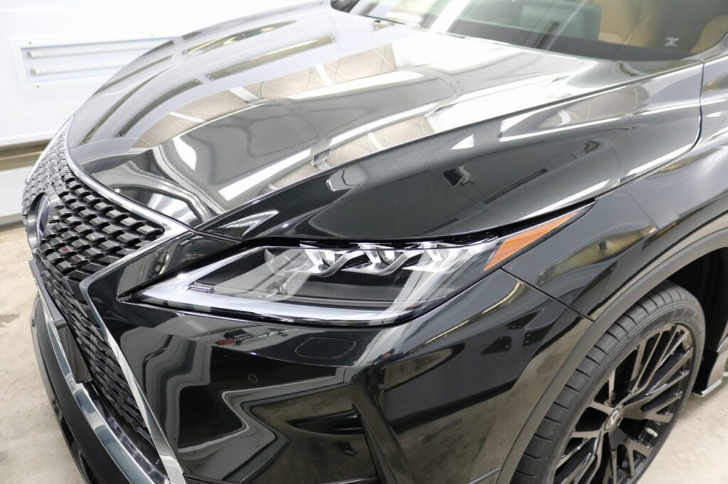 新車レクサスRX450ｈ黒メタリックにおすすめのカーコーティング|東京都中野区よりご来店です。