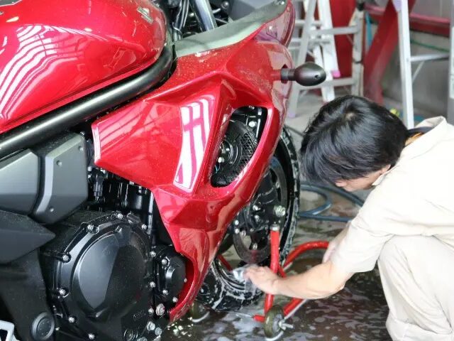 千葉県よりご来店　SUZUKI ZX-6Rにバイクコーティング