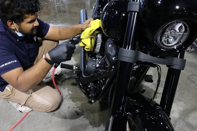 ハーレーソフテイル セラミックプロ9Hバイクコーティング 神奈川県より