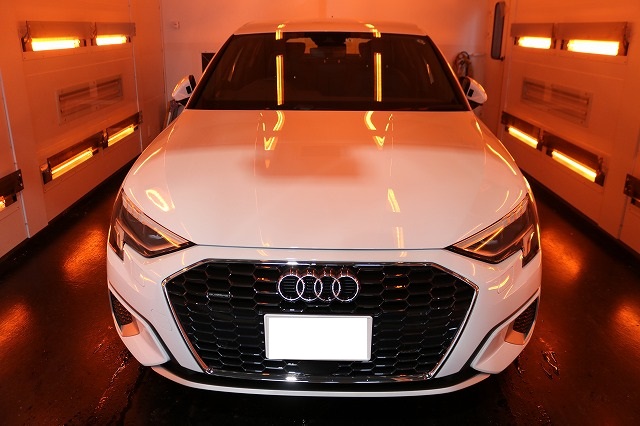 キズが自己修復するファインラボヒールプラスコーティングをアウディA3に！千葉県松戸市よりご来店です♪