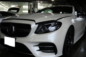 東京都練馬区のベンツEクラスAMGにガラスコーティングの進化版・超疎水コーティングを施工させて頂きました！