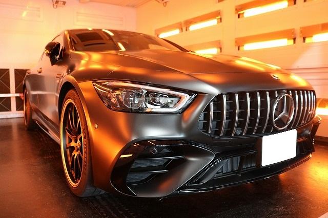 東京都渋谷区のメルセデスベンツGT53にマットなカーコーティング施工♪シルトマットグラッテ